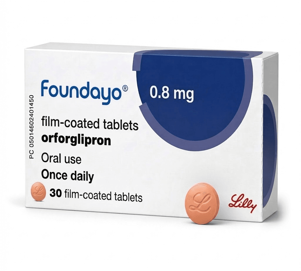 Foundayo 0.8 mg film-coated tablets pack