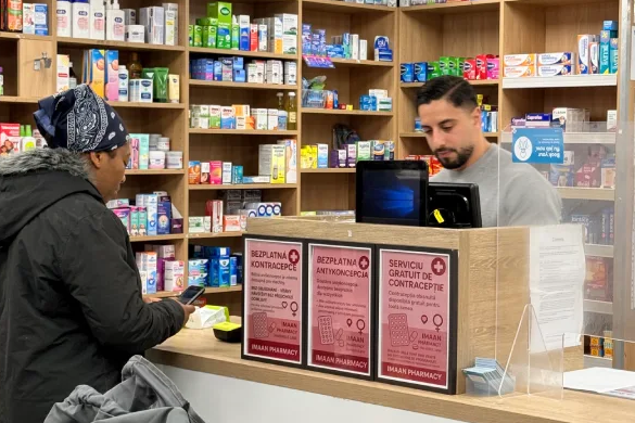 Pharmacy shelves